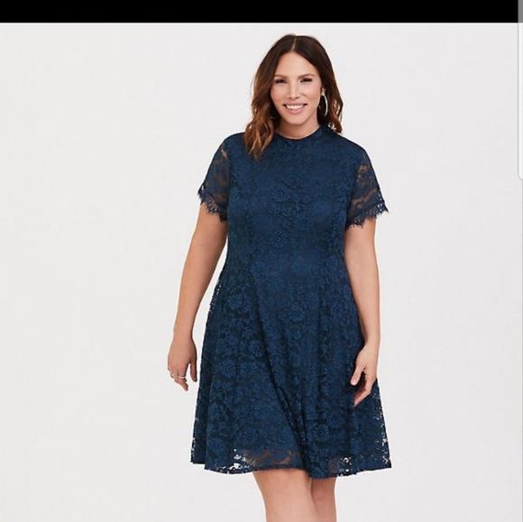 torrid Dresses & Skirts - Navy Lace Skater Dress
